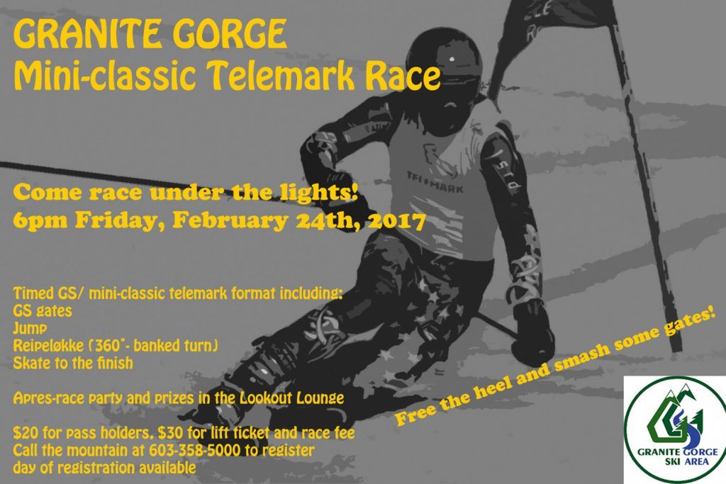 minus 33 merino wool clothing, Mini-Classic Telemark race - Granite Gorge, NH Feb 24 6pm-8pm