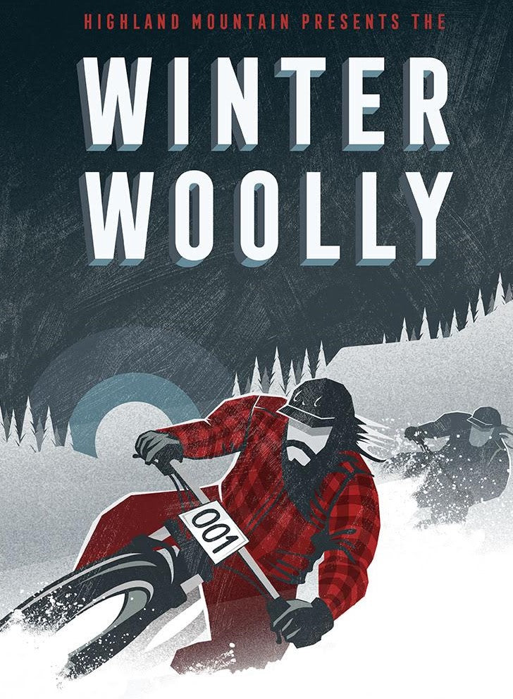 minus 33 merino wool clothing, Winter woolly fat bike festival poster